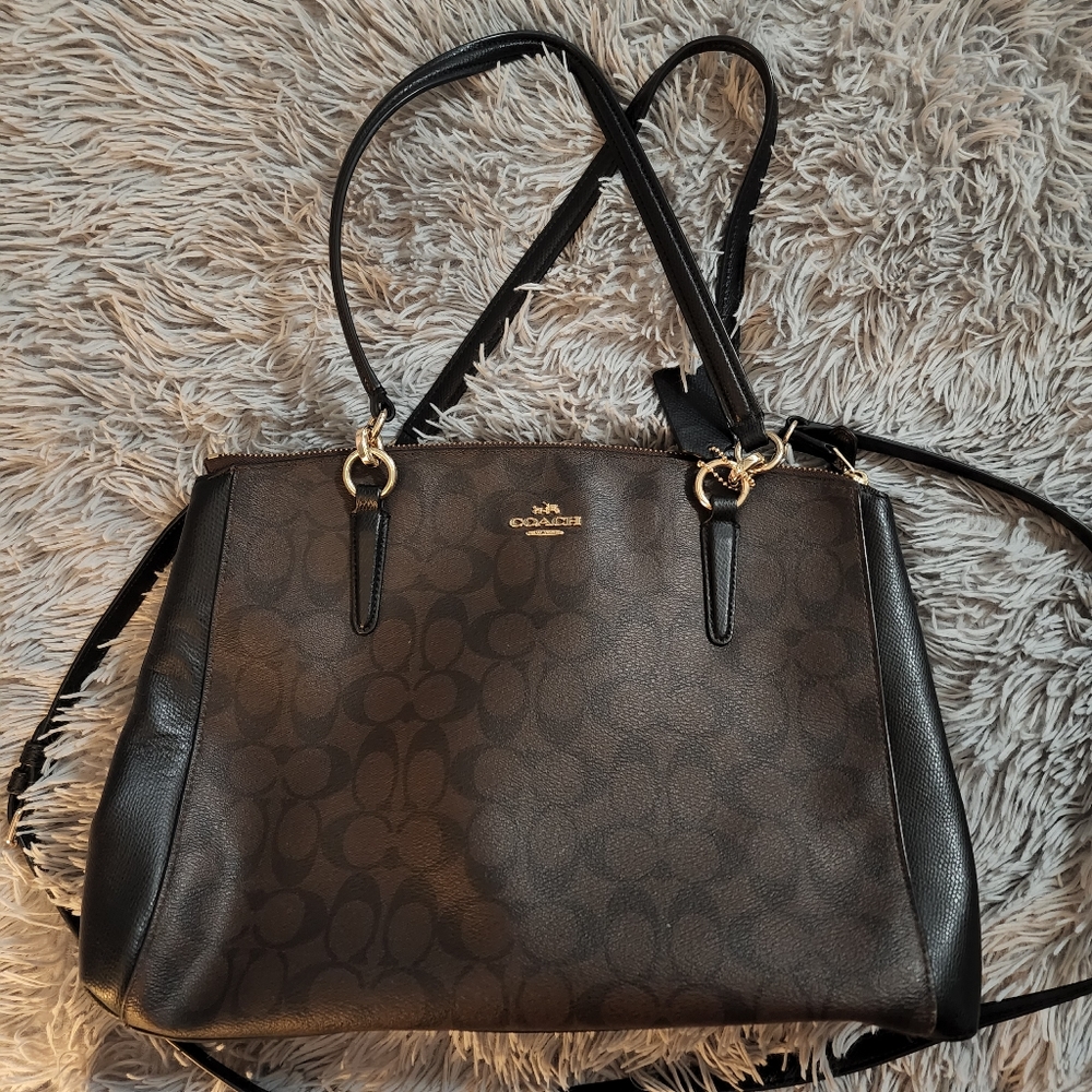 Coach signature canvas brown/black purse